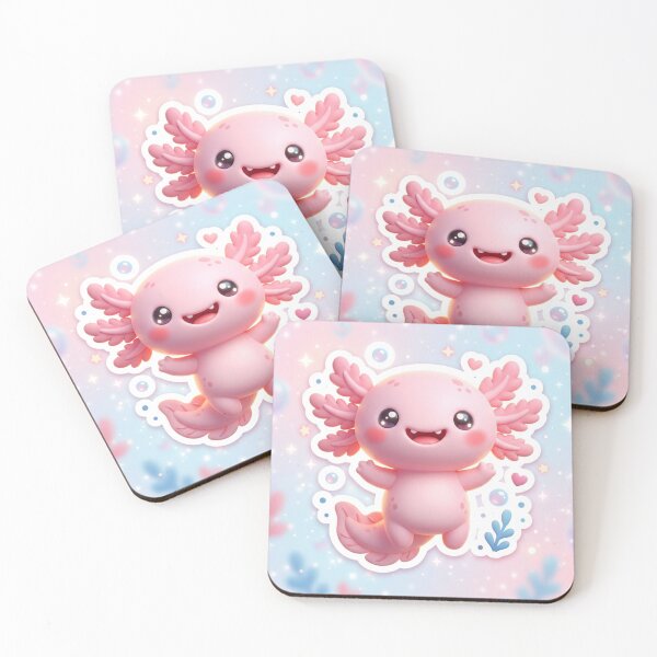 Item preview, Cute Axolotl Smiling Kawaii 3D Sticker designed and sold by MiniPrintMagic.