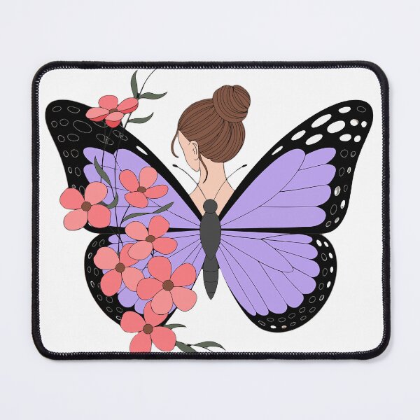 Item preview, Butterfly Girl Aesthetic Floral Wings Feminine Art Illustration Minimal Design designed and sold by VineVibe16Studio.