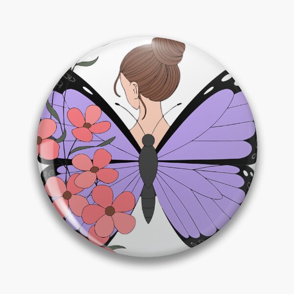 Item preview, Butterfly Girl Aesthetic Floral Wings Feminine Art Illustration Minimal Design designed and sold by VineVibe16Studio.