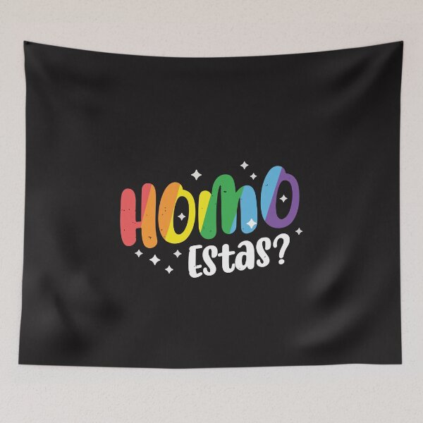 Item preview, Homo Estas Funny Gay Pride Rainbow LGBTQ Spanish Pun Humor Design designed and sold by kiralynstration.