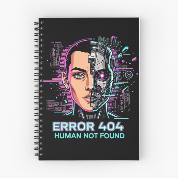 Item preview, Error 404 Human Not Found – Cyberpunk AI Android Design designed and sold by KPDesignLab.