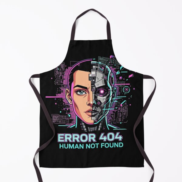 Item preview, Error 404 Human Not Found – Cyberpunk AI Android Design designed and sold by KPDesignLab.