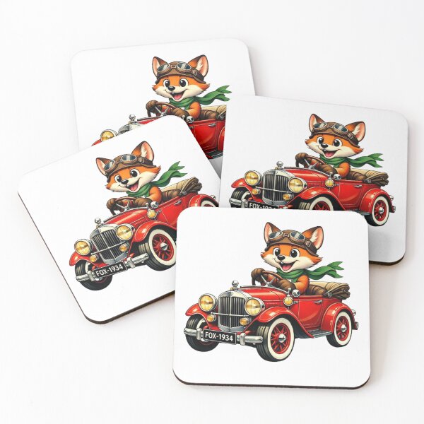 Item preview, Fox Pilot in a Vintage Red Convertible 1934 designed and sold by CHRIST5000.