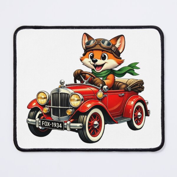 Item preview, Fox Pilot in a Vintage Red Convertible 1934 designed and sold by CHRIST5000.