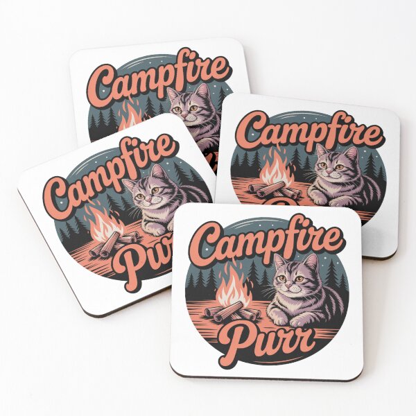 Item preview,  Campfire Purr Cute Camping Cat Illustration designed and sold by RPNdesign.