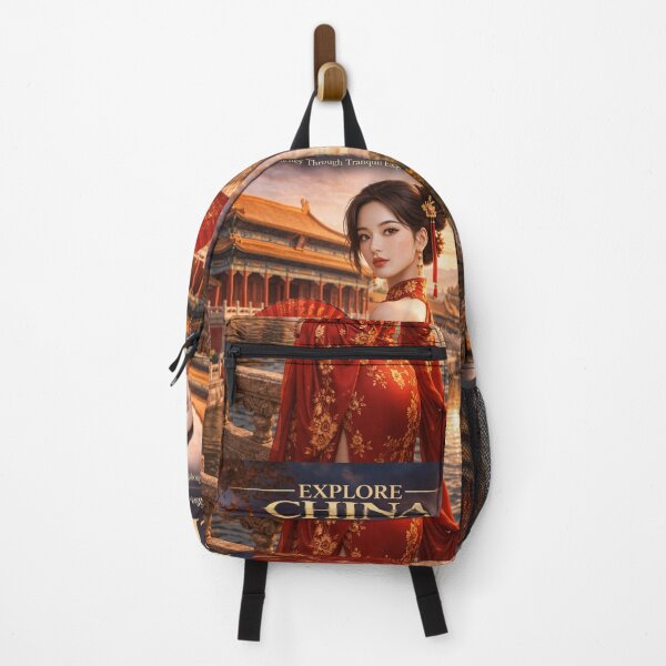 Item preview, Explore China – Traditional Elegance Travel Poster | Chinese Palace & Cultural Beauty Aesthetic Art designed and sold by Inkora-Art.