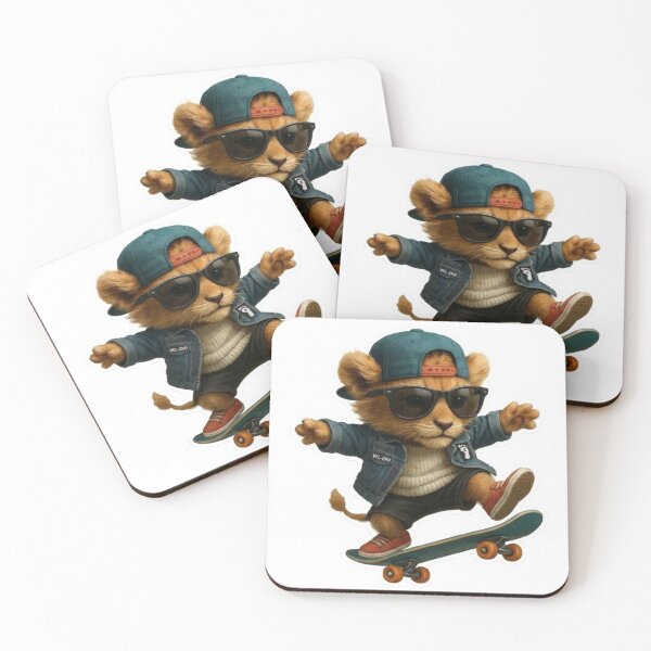 Item preview, ​Cool Skater Lion Cub - Aesthetic Streetwear Animal Sticker designed and sold by Sticker Art Shop.