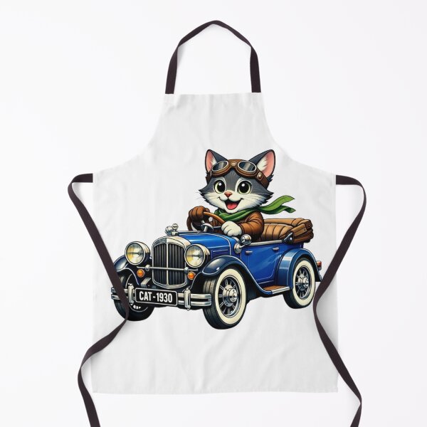 Artikelvorschau, Katzenpilot in einem blauen Oldtimer-Cabriolet aus den 1930er Jahren entworfen und verkauft von CHRIST5000.