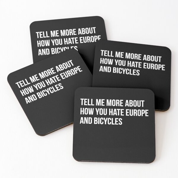 Item preview, Tell Me More About How You Hate Europe and Bicycles Funny T-Shirt – Dry Humor Quote designed and sold by Rob Wyborn.