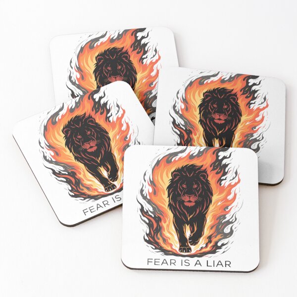 Item preview, Fear Is a Liar – Fierce Lion Fire Motivational Design designed and sold by LordOfWear.