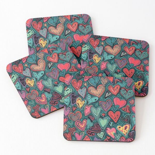 Item preview, Colorful Abstract Hearts Pattern – Modern Love Doodle Seamless Design designed and sold by Goca Shop.