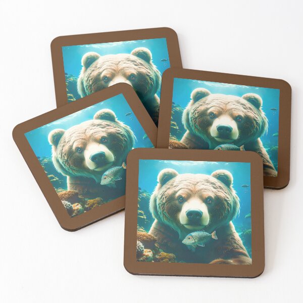 Item preview, A bear portrait with fish designed and sold by Creative Visualize.