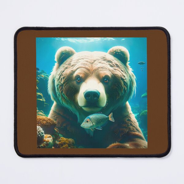 Item preview, A bear portrait with fish designed and sold by Creative Visualize.