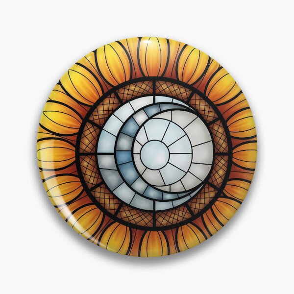Item preview, Ventana de vidrieras con forma de luna y girasol designed and sold by pumsquare.