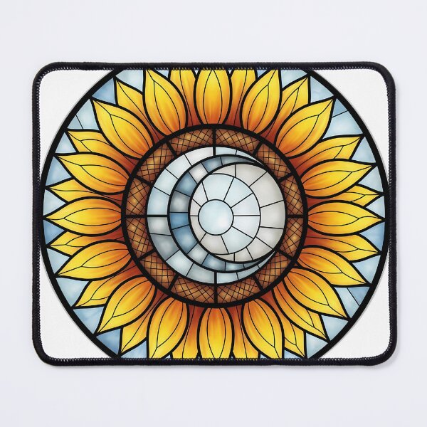 Artikelvorschau, Sonnenblumen-Buntglas-Mondfenster entworfen und verkauft von pumsquare.