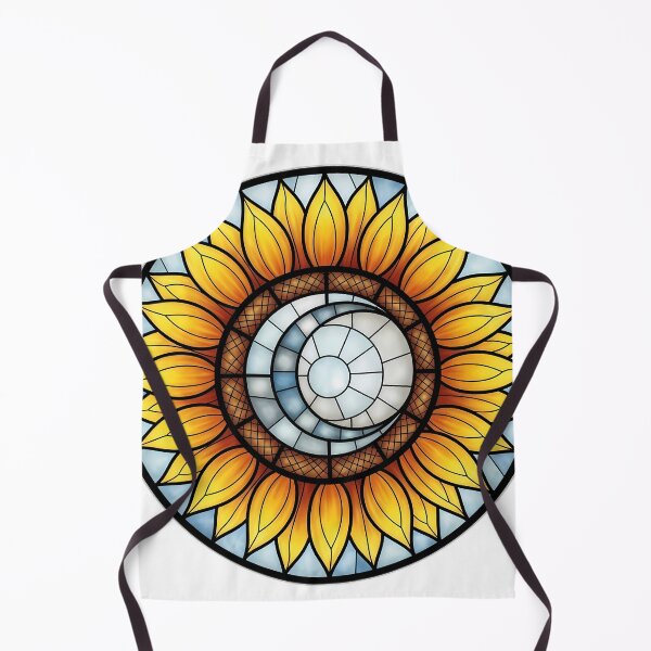 Item preview, Sunflower Stained Glass Moon Window designed and sold by pumsquare.