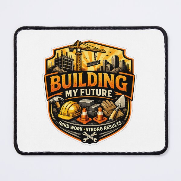 Item preview, Building My Future – Construction Worker Motivational Badge | Hard Work Strong Results designed and sold by SilenceInNature.
