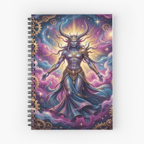 Item preview, Cosmic deity surrounded by golden gears and swirling nebula energy designed and sold by FotoworldEdel.
