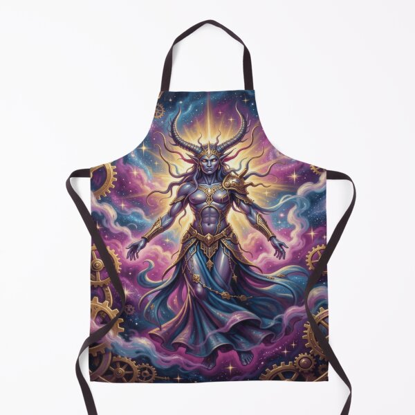 Item preview, Cosmic deity surrounded by golden gears and swirling nebula energy designed and sold by FotoworldEdel.