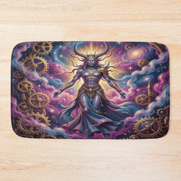Item preview, Cosmic deity surrounded by golden gears and swirling nebula energy designed and sold by FotoworldEdel.