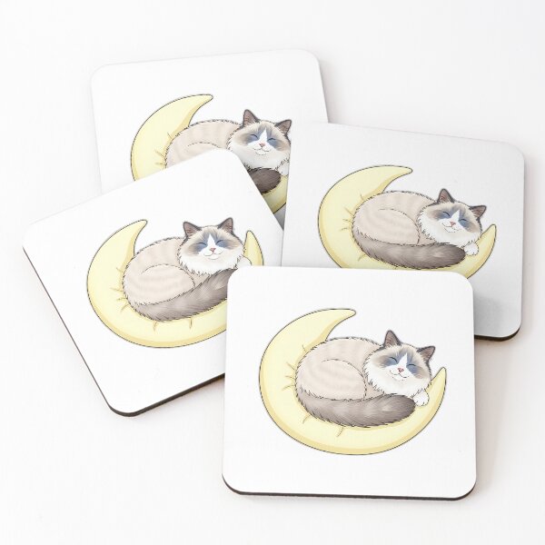 Item preview, Gato Ragdoll con almohada lunar rizada designed and sold by pumsquare.