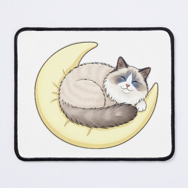 Item preview, Ragdoll Curled Moon Pillow Cat designed and sold by pumsquare.