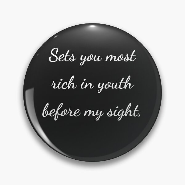 Item preview, "Sets you most rich in youth before my sight," - handwriting white designed and sold by ariksworld.