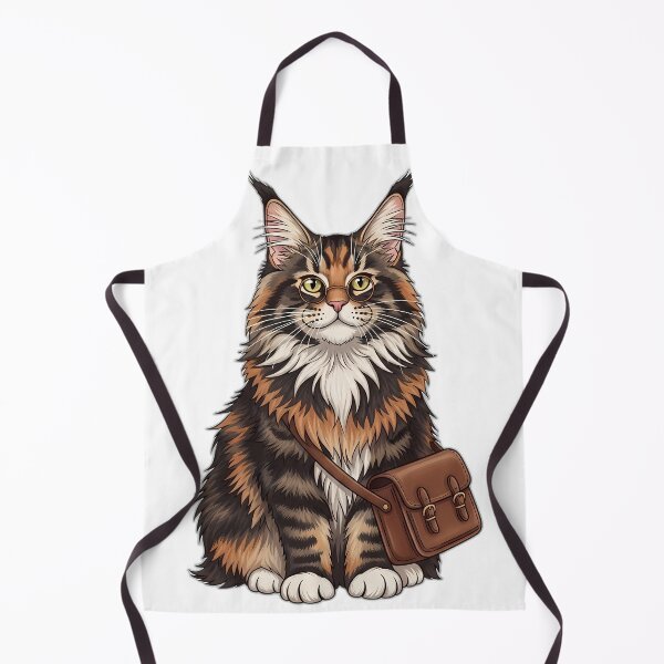 Item preview, Maine Coon Scholar Cat With Tiny Satchel designed and sold by pumsquare.
