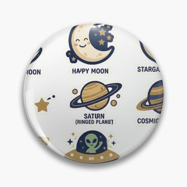 Artikelvorschau, Sticker-Set „Himmlischer Mond und Weltraum“ – Niedliche Galaxie-Ästhetik in Gold und Marineblau entworfen und verkauft von AkDesign022.