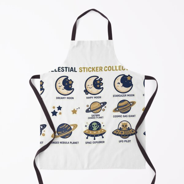 Item preview, Celestial Moon and Space Sticker Pack - Cute Gold & Navy Galaxy Aesthetic designed and sold by AkDesign022.