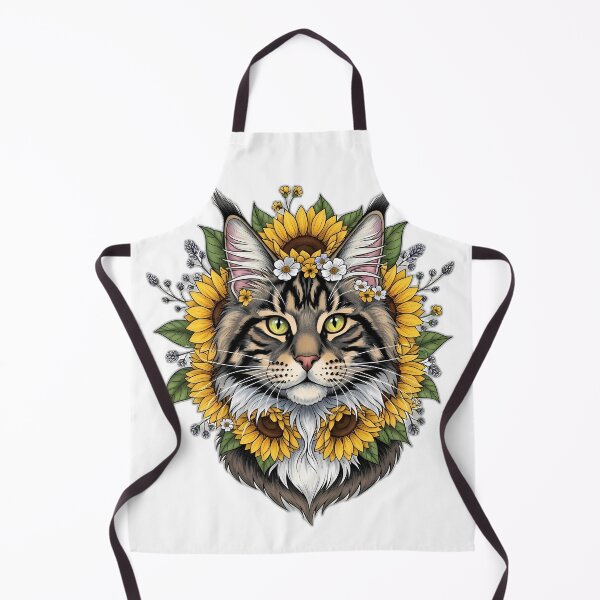 Item preview, Maine Coon Sunflower Mane Portrait designed and sold by pumsquare.