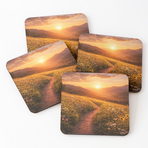 Item preview, Golden Sunset Meadow – Healing Landscape Art designed and sold by Thought Space Studio.