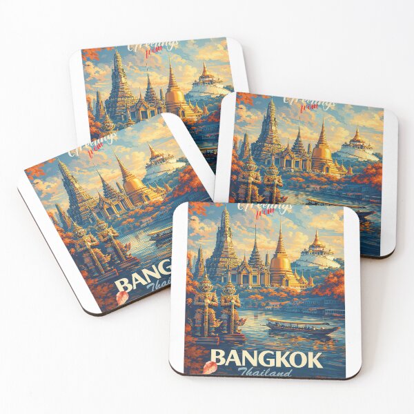 Item preview, Greetings from BANGKOK - THAILAND - ASIA Retro Autumn Dreams designed and sold by Earth Celebration Designs.