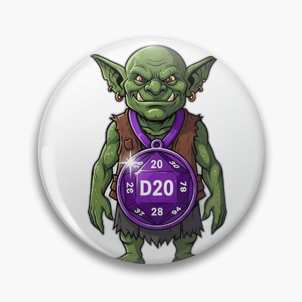 Artikelvorschau, Kobold mit Glücksmedaille (lila D20) entworfen und verkauft von pumsquare.