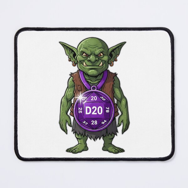 Item preview, Goblin With Lucky Purple D20 Medal designed and sold by pumsquare.