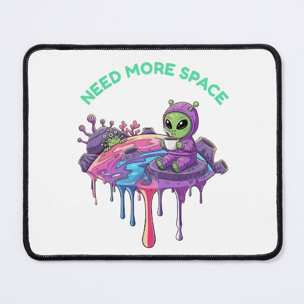 Item preview, Need More Space - Cute Alien Drinking Coffee in Galaxy Art designed and sold by Orbit Design Co..