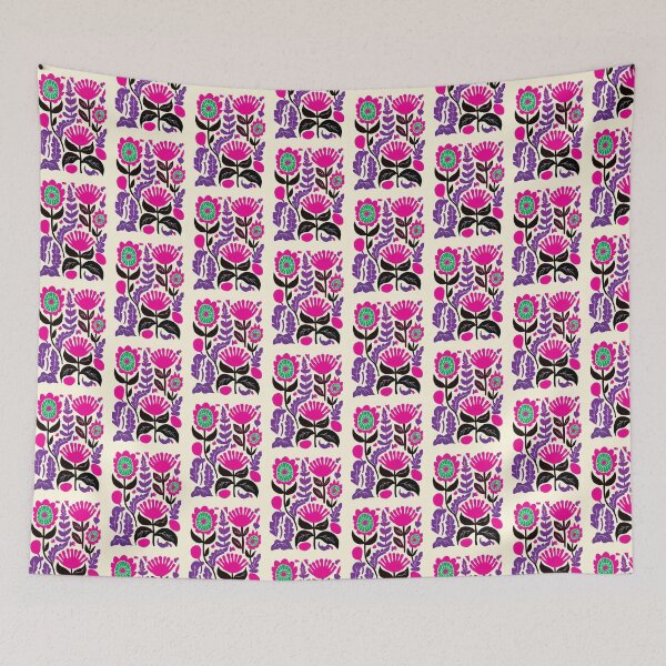 Item preview, Cool Colorful Capacious Folk Floral Abstract Design designed and sold by CharlottePlaceArt.