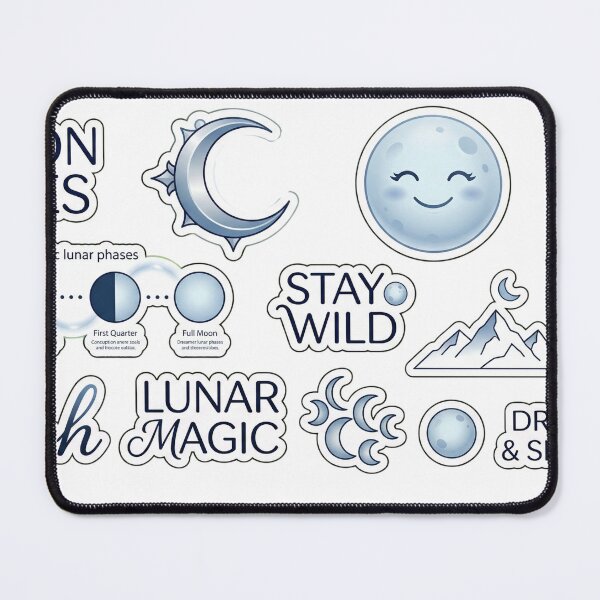Item preview, Moonlight Magic Sticker Pack - Aesthetic Blue Lunar Phases and Moon Vibes designed and sold by AkDesign022.