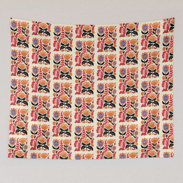 Item preview, Cool Colorful Capacious Folk Floral Abstract Design designed and sold by CharlottePlaceArt.