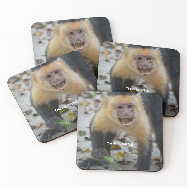 Item preview, This Is Mine Monkey Meme Funny Possessive Animal Sticker Food Humor Capuchin Gift designed and sold by WildFrameNature.