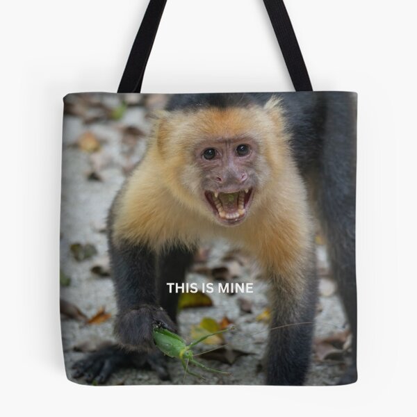 Item preview, This Is Mine Monkey Meme Funny Possessive Animal Sticker Food Humor Capuchin Gift designed and sold by WildFrameNature.