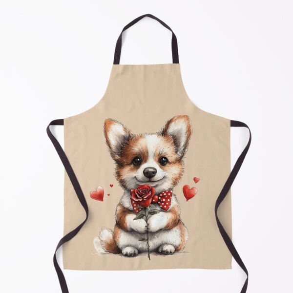 Item preview, Corgi Puppy With Rose and Hearts designed and sold by Erika Kaisersot.