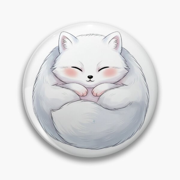 Item preview, Kawaii Round Arctic Fox designed and sold by Teeny Quities.