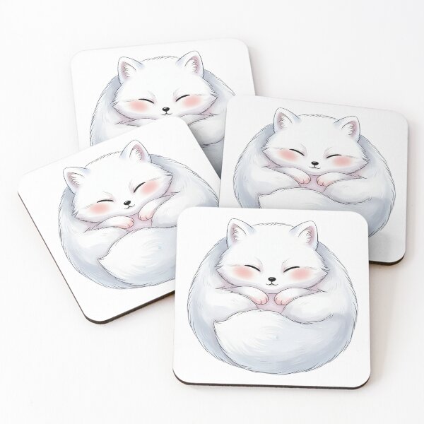Item preview, Kawaii Round Arctic Fox designed and sold by Teeny Quities.