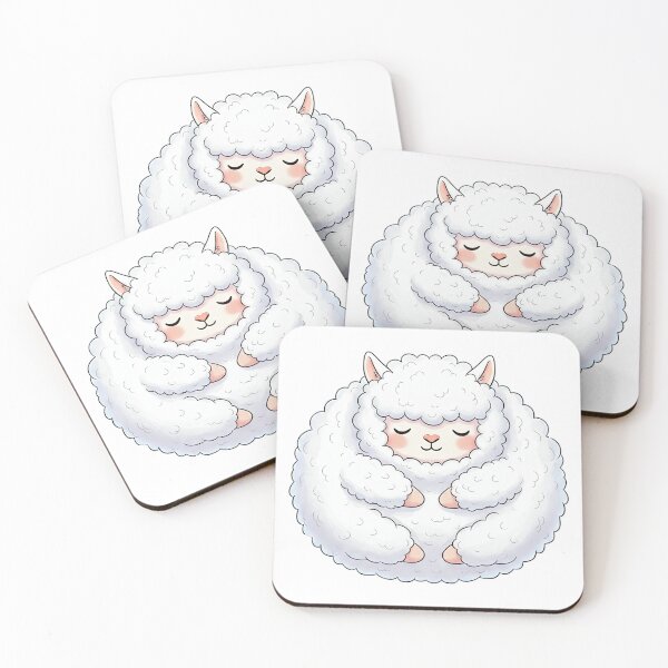 Item preview, Kawaii Round White Alpaca designed and sold by Teeny Quities.