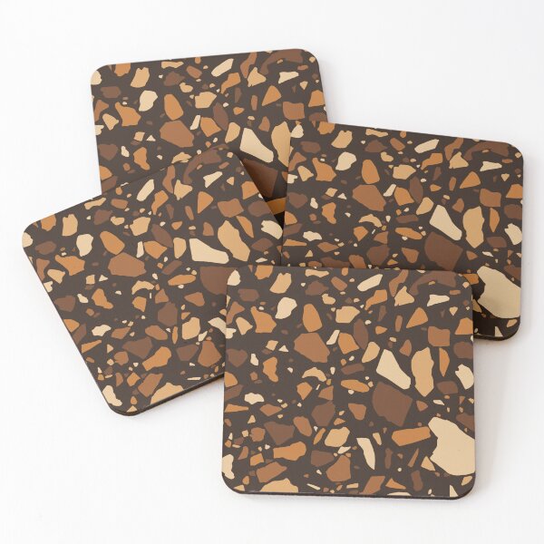 Item preview, Dark Ochre Cocoa Terrazzo Pattern | Abstract Shapes | Modern Boho Home Decor designed and sold by Claire_Brown.