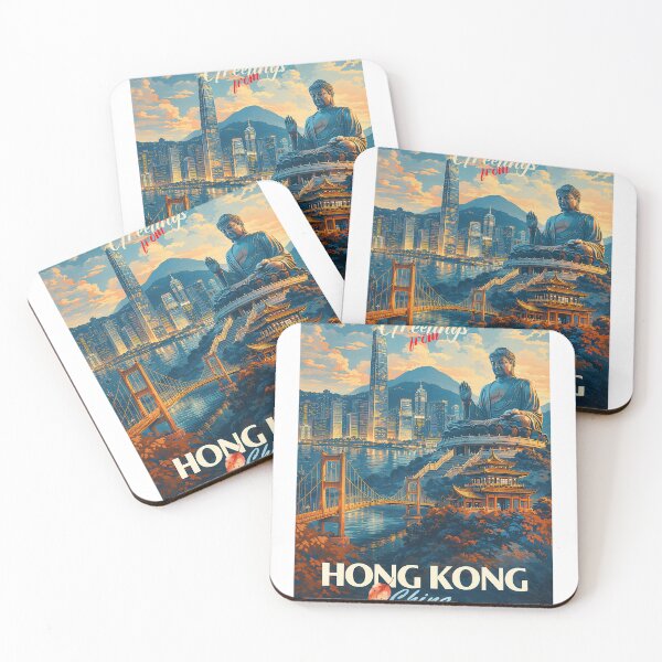 Item preview, Greetings from HONG KONG - CHINA - ASIA Retro Autumn Dreams designed and sold by Earth Celebration Designs.
