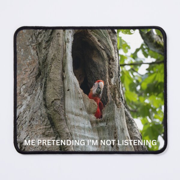 Item preview, Me Pretending Not Listening Parrot Tree Meme Funny Spy Bird Sticker Macaw Humor Gift designed and sold by WildFrameNature.