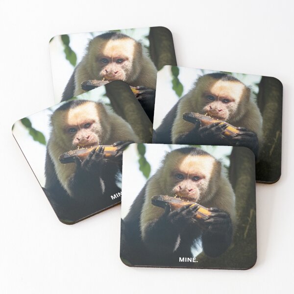 Item preview, Mine Monkey Meme Funny Possessive Food Sticker Capuchin Eating Humor Relatable Gift designed and sold by WildFrameNature.