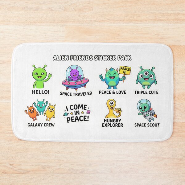Item preview, Cute Alien Friends Sticker Pack - Kawaii Space Galaxy Explorers Art designed and sold by AkDesign022.